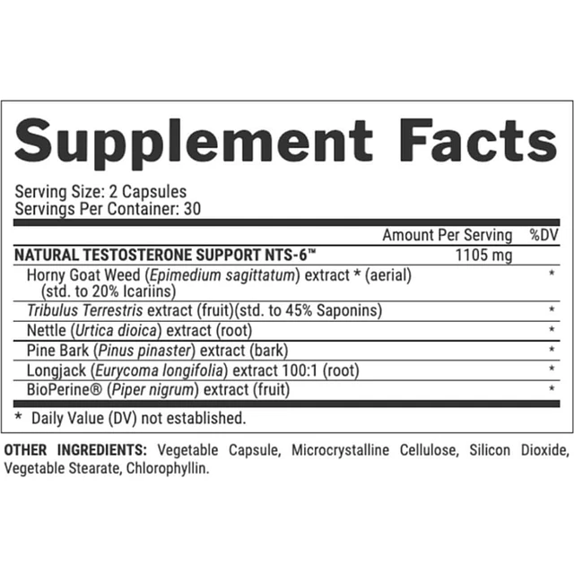 NUTREX VITRIX NTS-6 PRECURSOR NATURAL TESTOSTERONA 60 CAPSULAS - Imagen 3