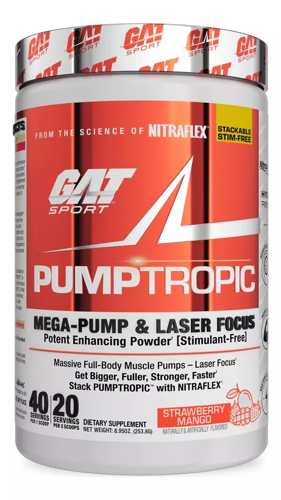 Pre Entreno Gat Nitraflex Pump 40serv Sabor Strawberry Mango