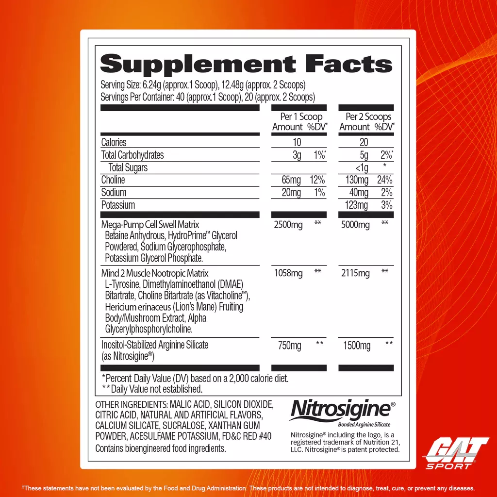 Pre Entreno Gat Nitraflex Pump 40serv Sabor Strawberry Mango - Imagen 2