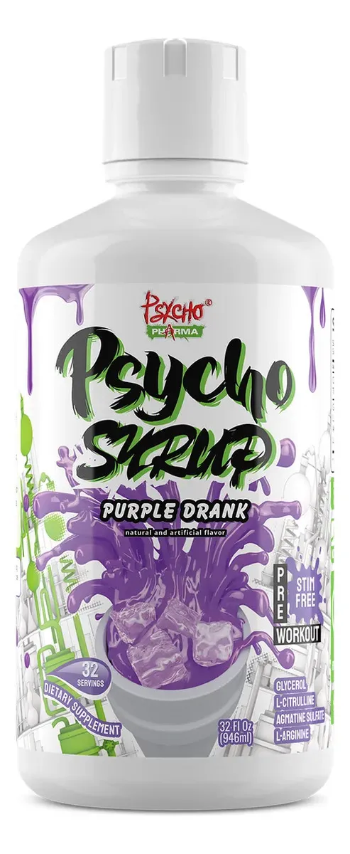 Psycho Pharma Syrup Pre Workout 946ml 32 Servicios Purple Drank